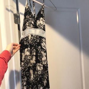 Black and white floral dress
